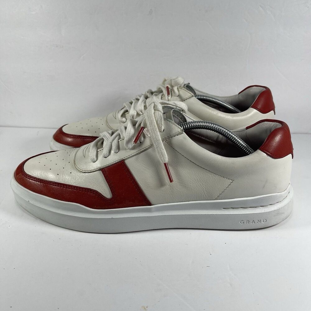 Cole Haan GrandPro Rally Court Sneaker White Red Leather Men’s Size 12 M C33553 - Picture 2 of 8